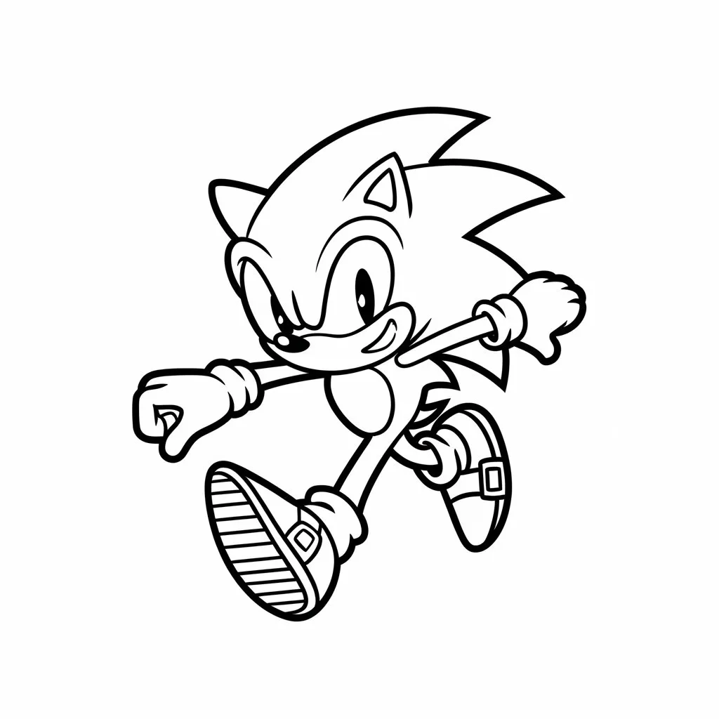 Sonic Running Coloring Page