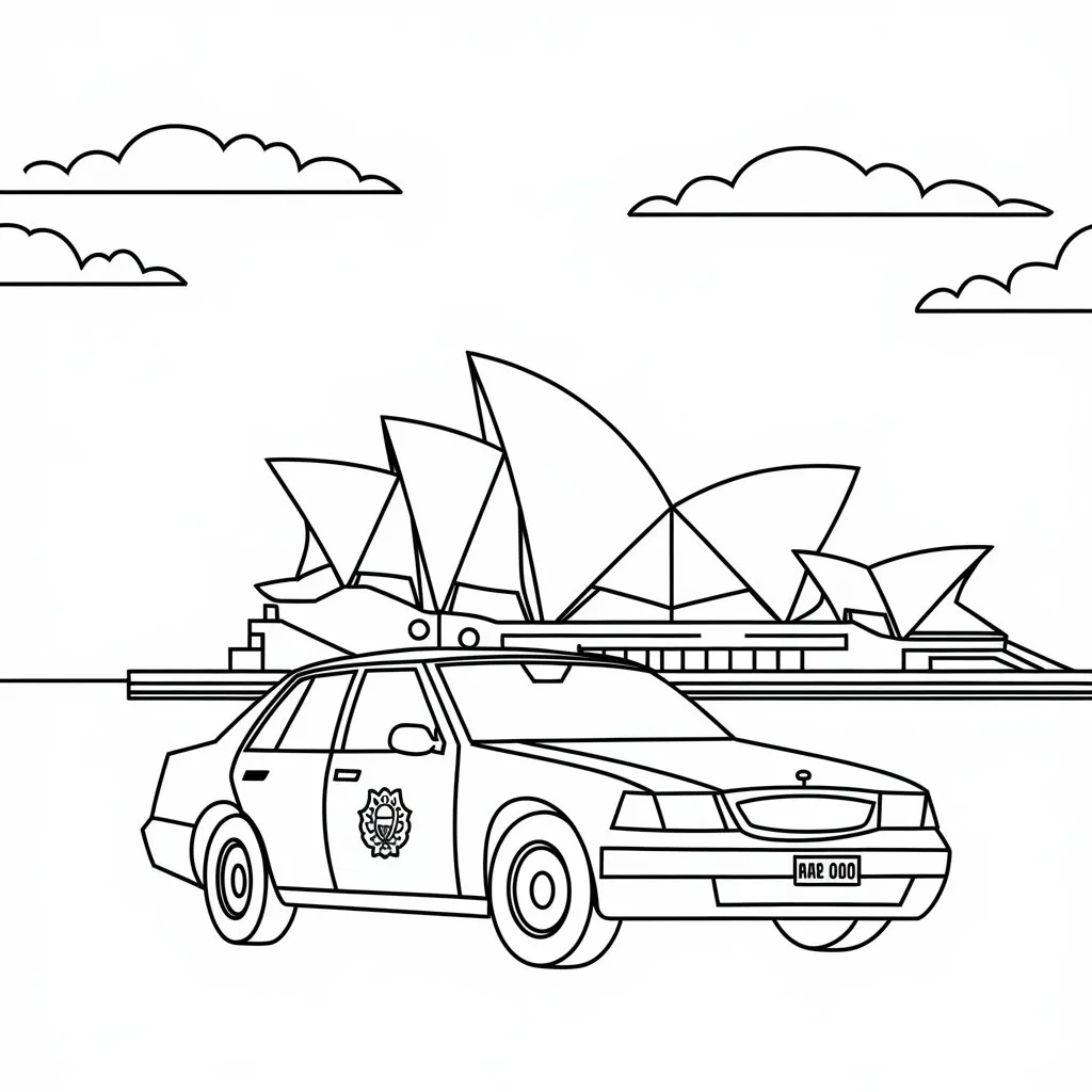 Police car coloring page