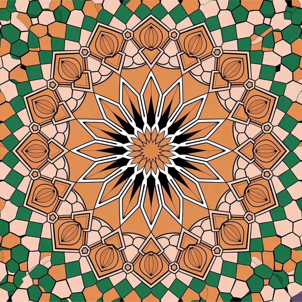 Zellige Mandala with Geometric Patterns