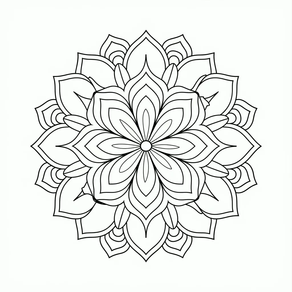 Flower Mandala with Geometric Shapes