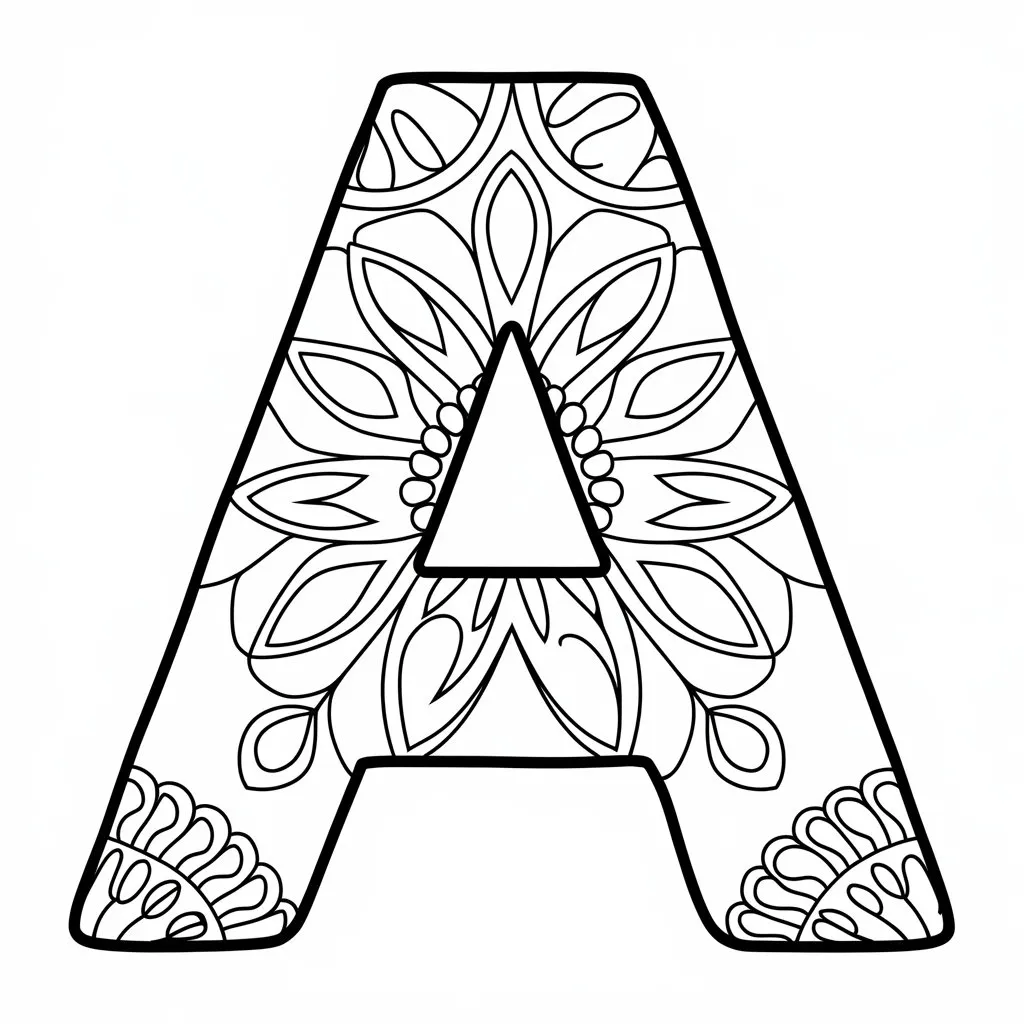 Mandala Letter Coloring Page