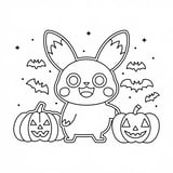 Pikachu Halloween Coloring Pages