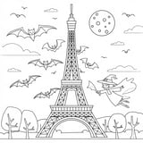 Halloween essentials with world landmarks like the Eiffel Tower and the Statue of Liberty