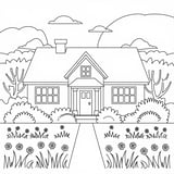 House and Garden Coloring Sheet