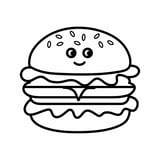 Burger coloring pages for kids